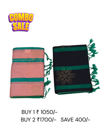 Rabbit motifs With Black And Pink Combo Offers Soft Silk Sarees