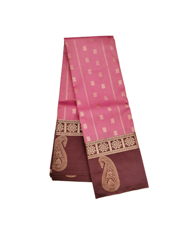 Square Motifs With Dotted Lines Mauve Pink Premium Soft Silk Saree
