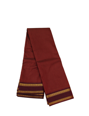 Checked Maroon Red Soft Cotton