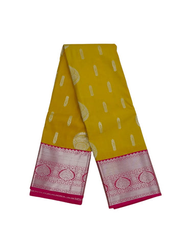 Drops motifs Yellow Color Soft Silk Saree
