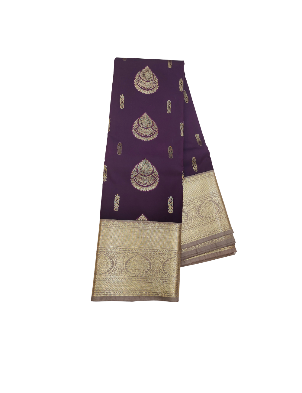 Drops motifs Dusky purple Soft Silk Saree