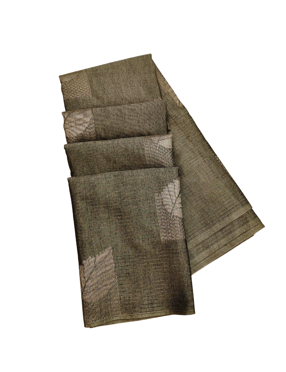 Leaf motifs Finch Brown  Soft Silk Cotton Saree
