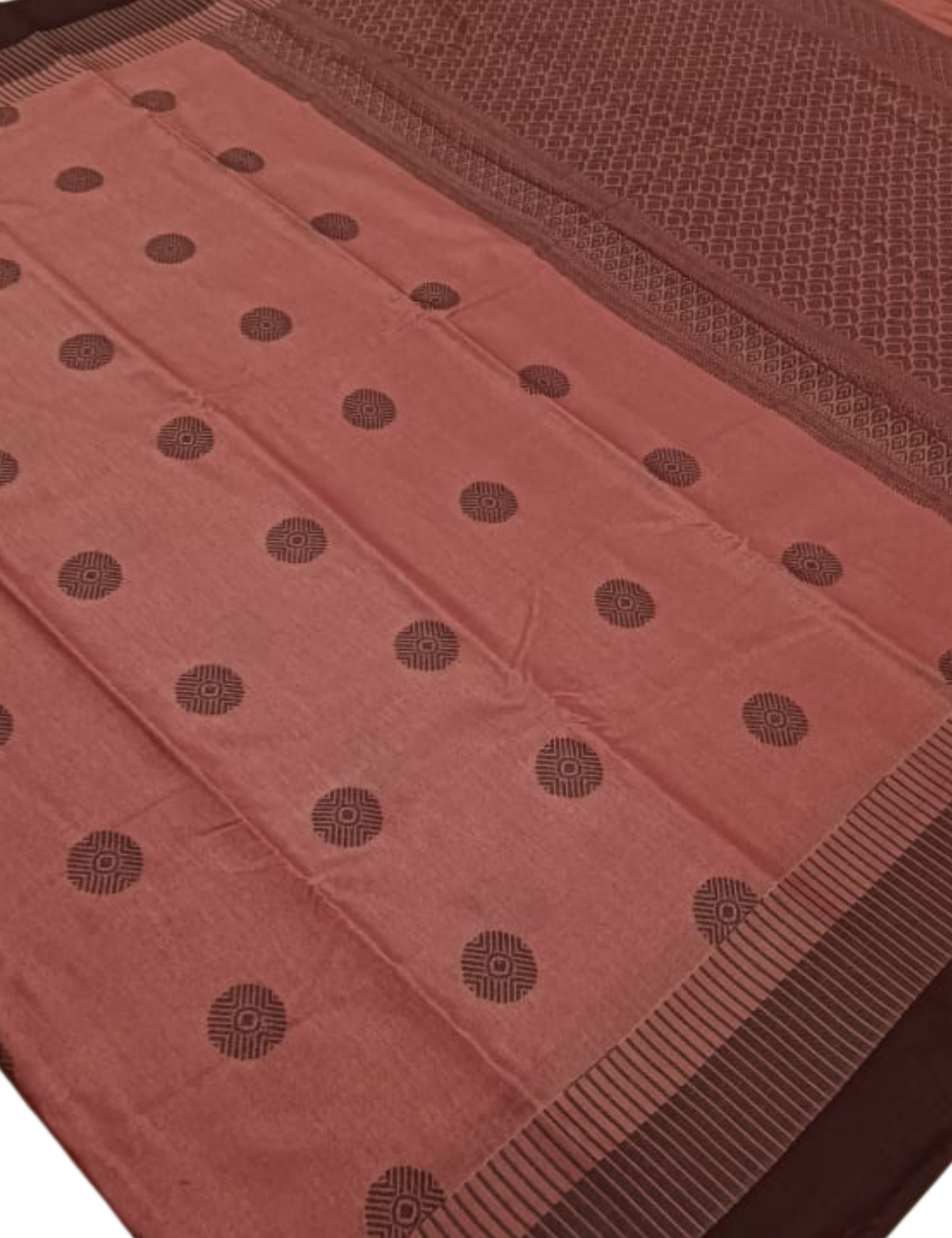 Circular Motifs Pale Orange  Soft Silk Cotton