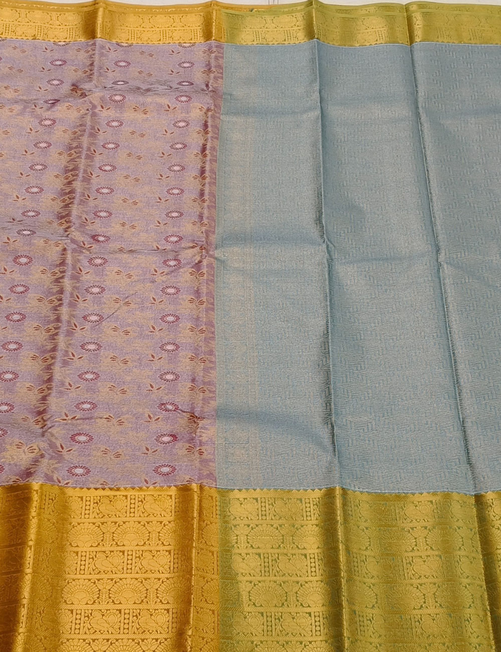 Grand Look Greyish Pink Tissue Semi Silk Saree