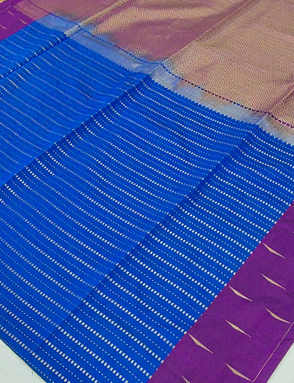 Golden Thread Motifs With Royal Blue Premium Soft Silk Saree