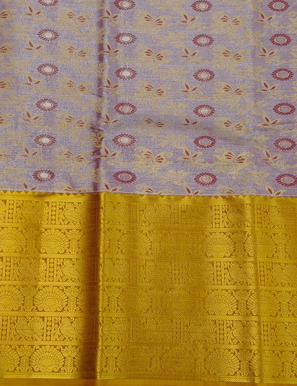 Grand Look Greyish Pink Tissue Semi Silk Saree