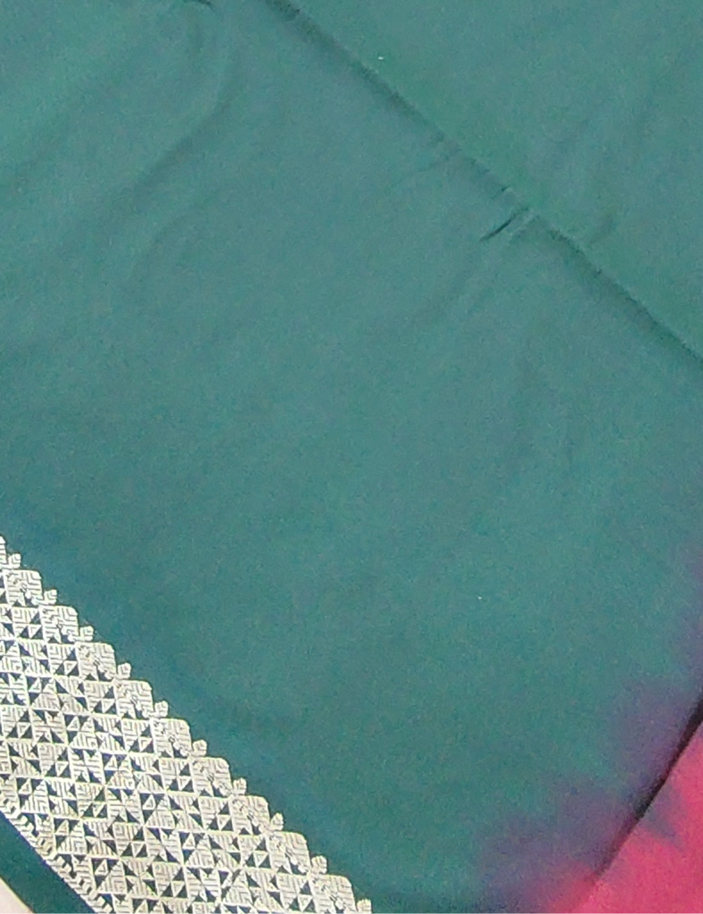 Geometric Flower motifs with Red wine colour soft silk