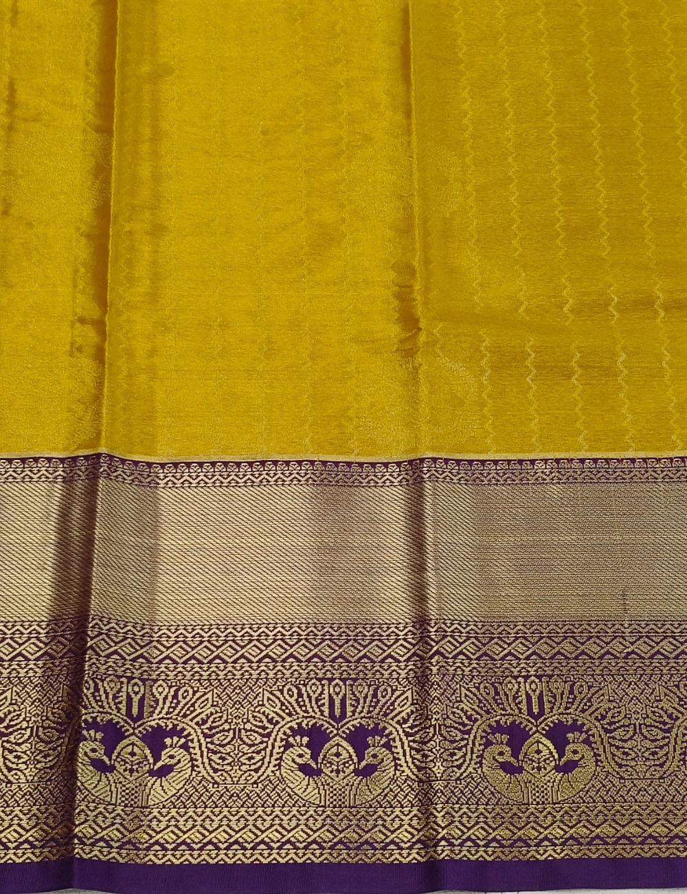 Wavy motifs Carrot Orange Tissue Semi Silk Saree