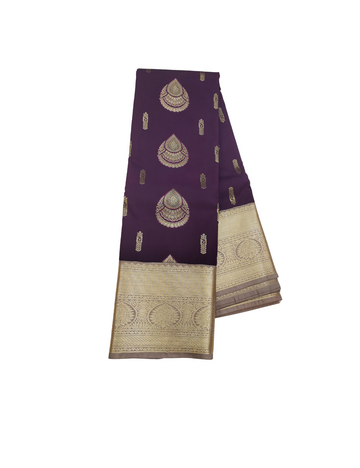 Drops motifs Dusky purple Soft Silk Saree