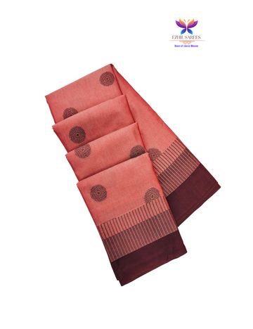 Circular Motifs Pale Orange  Soft Silk Cotton