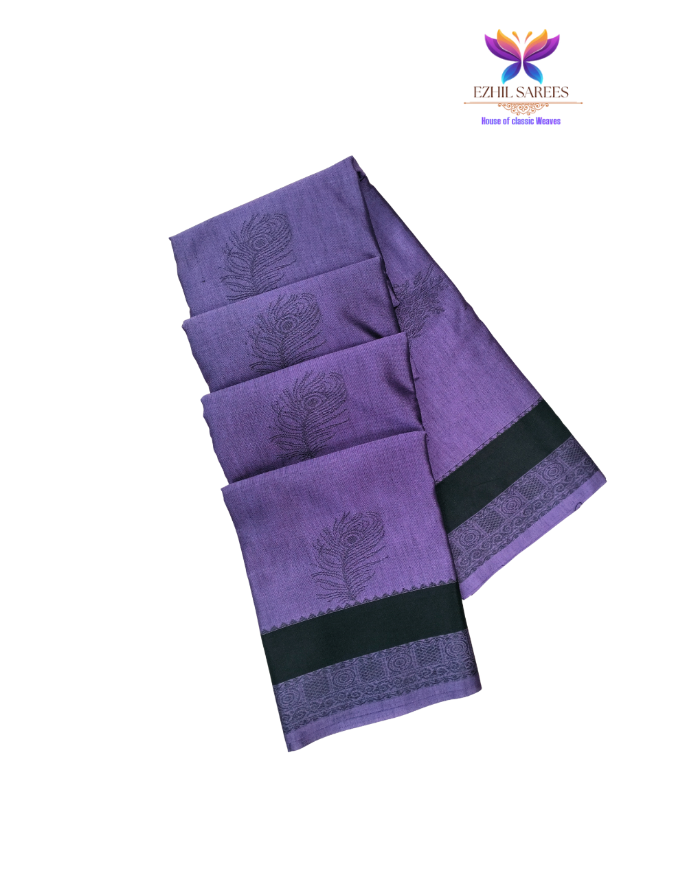 Feather Motifs Soft Silk Cotton