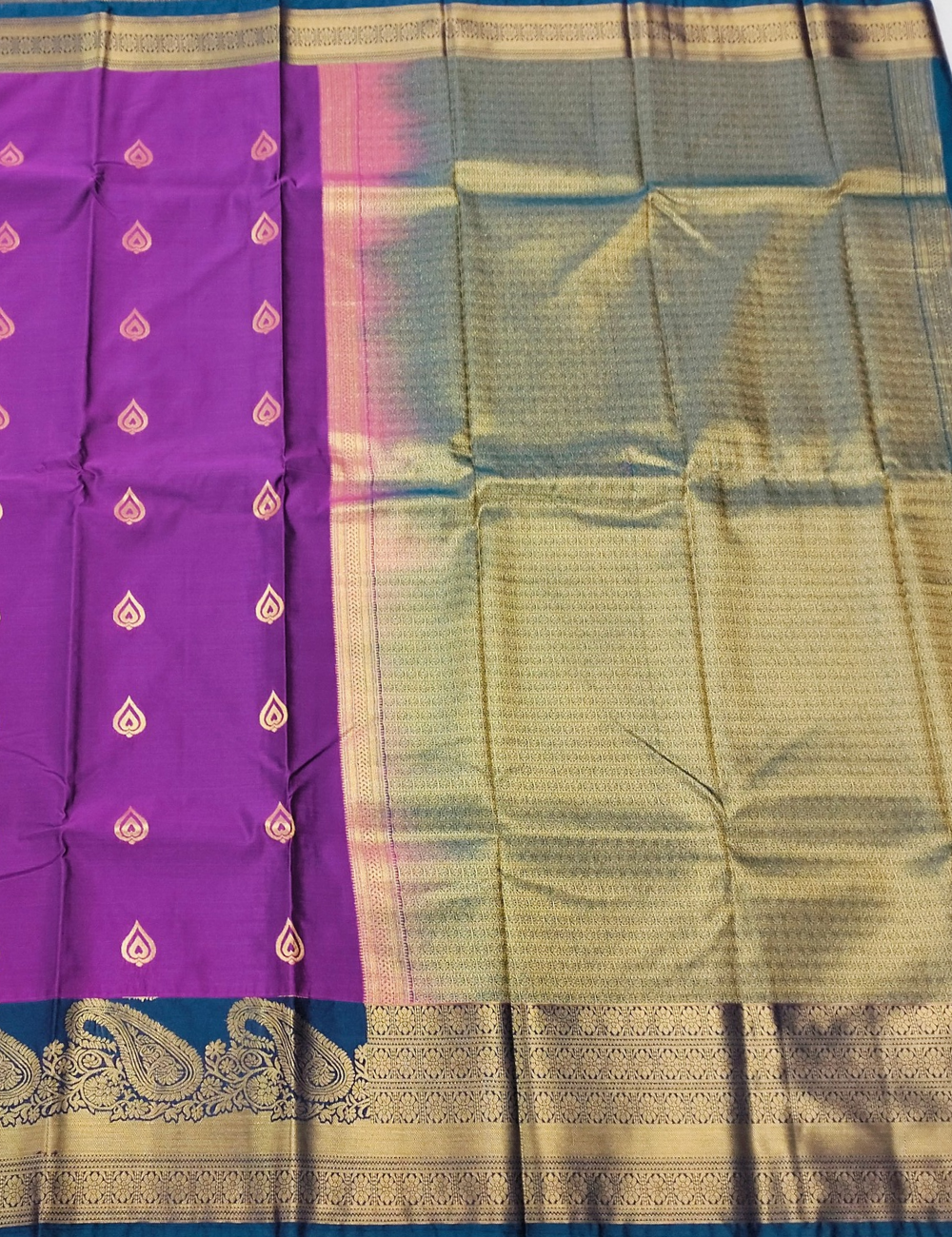 Mango motifs Pinkish Purple Soft Silk Saree