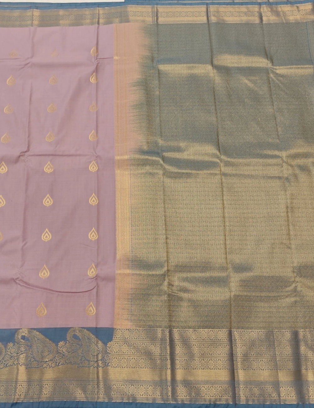 Mango Motifs Greyish pink  Soft Silk Saree