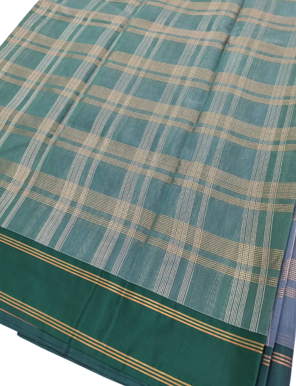 Slate Gray with fine striped checks bamboo cotton