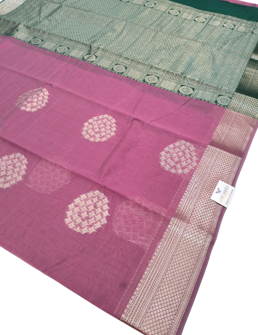 Mauve Pink with circular buttas bamboo cotton