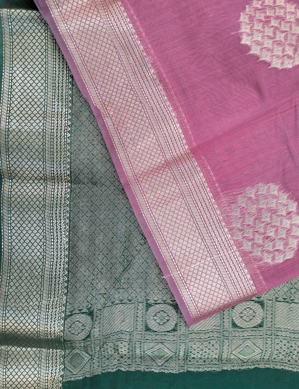 Mauve Pink with circular buttas bamboo cotton