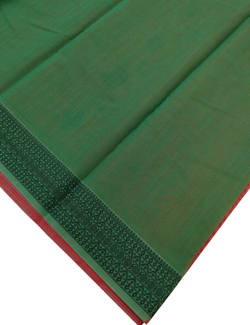 Round woven motifs with reddish pink bamboo cotton