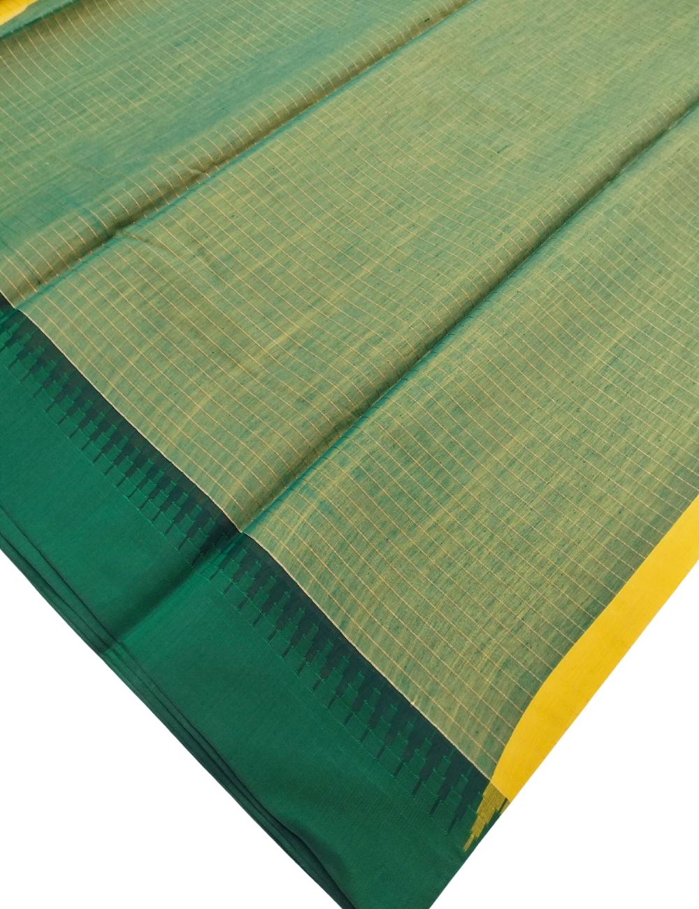 Circular floral motifs with lemon yellow Bamboo cotton