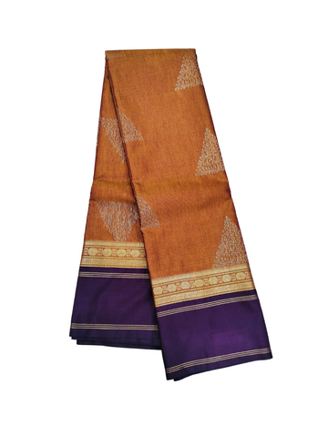 Triangle motifs with copper brown Silk cotton