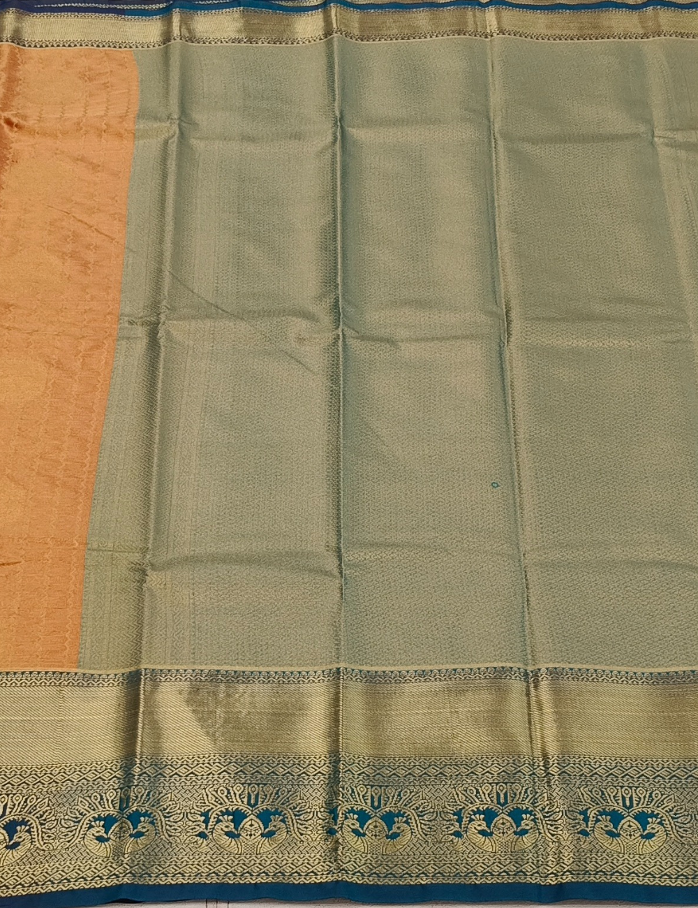 Wavy Motifs Red Wine Tissue Semi Silk Saree