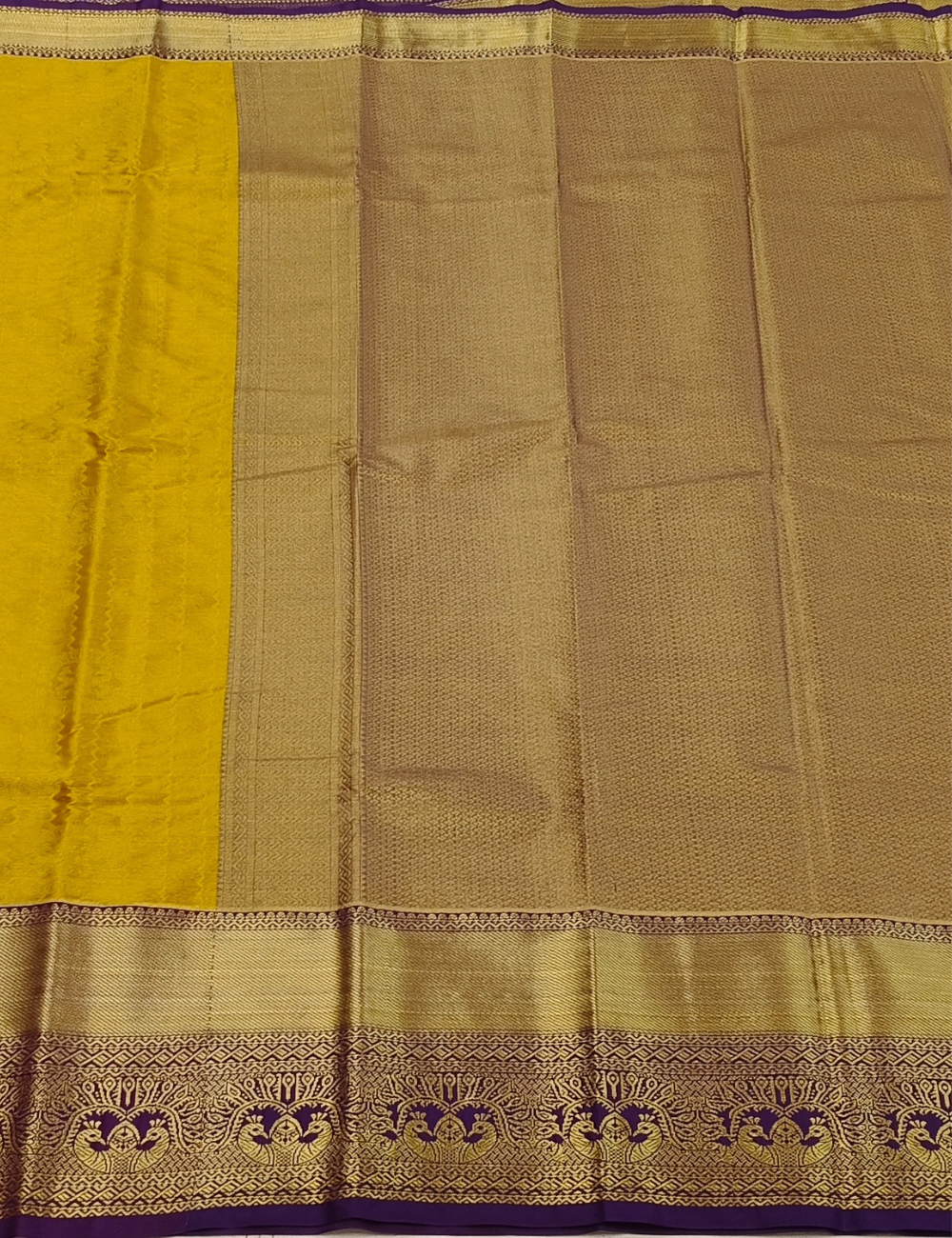 Wavy motifs Carrot Orange Tissue Semi Silk Saree