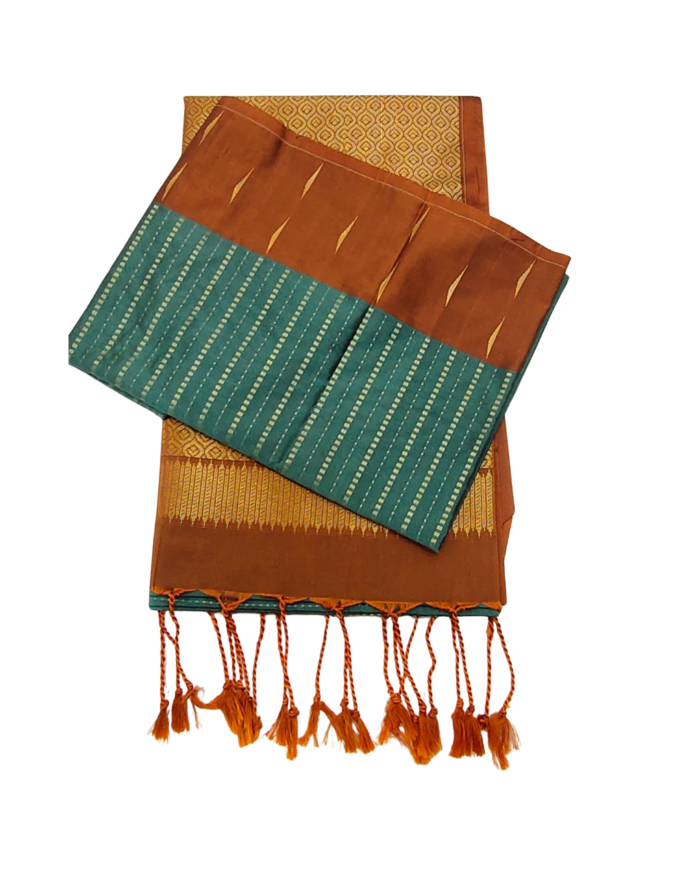 Golden Thread Motifs With Sea Blue  Premium Soft Silk Saree