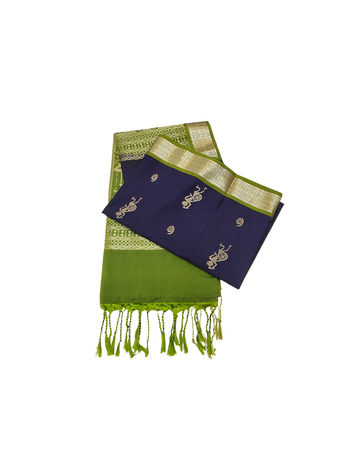 Warli art motifs  With Royal blue Premium Soft Silk Saree