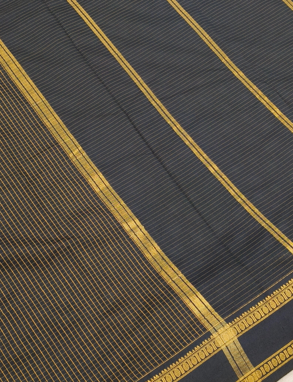 Checked Black Soft Cotton