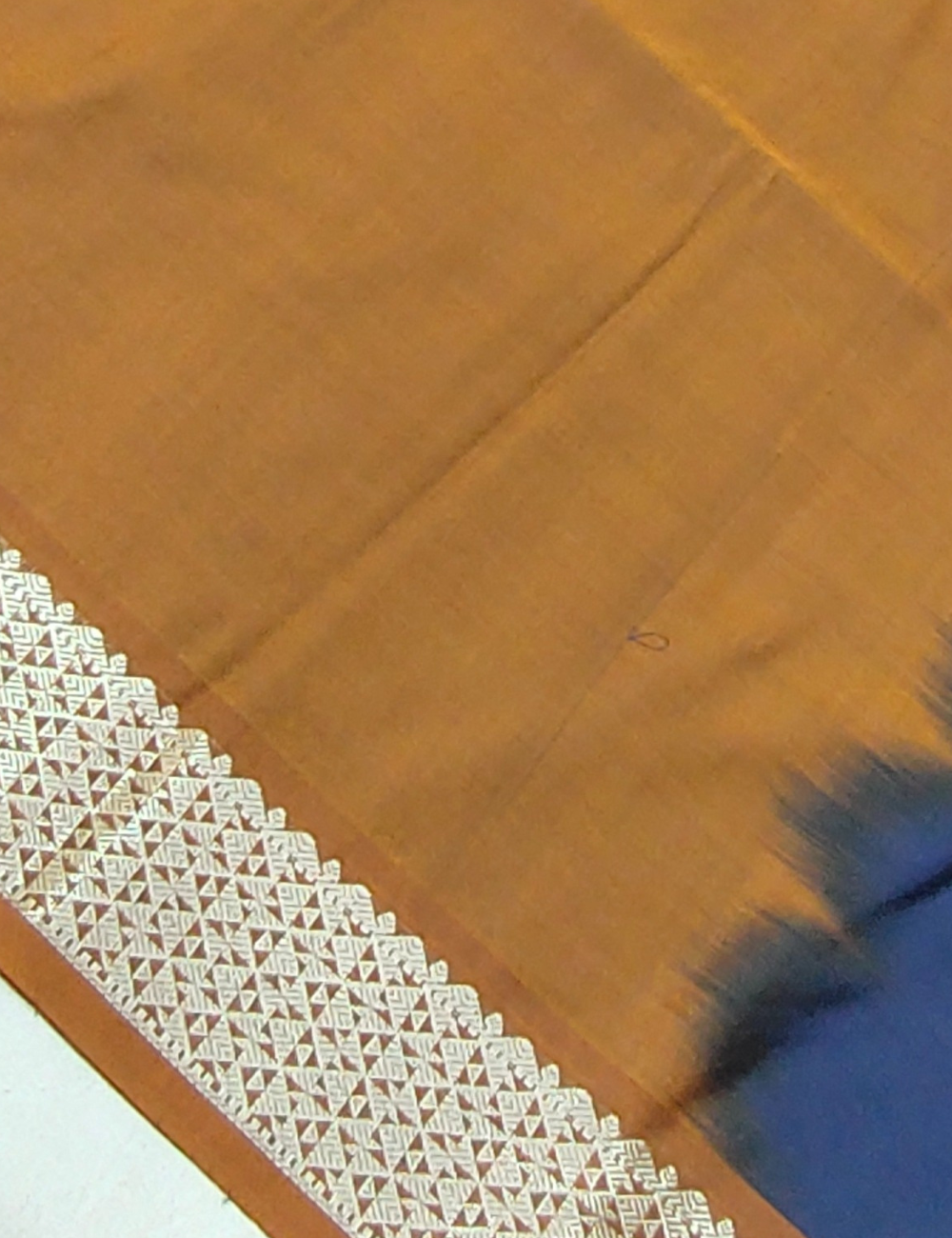 Geometric Flower motifs with Midnight blue soft silk