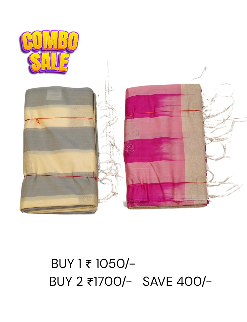 Rabbit motifs With Silver Grey and Pink Combo Offers Soft Silk Sarees