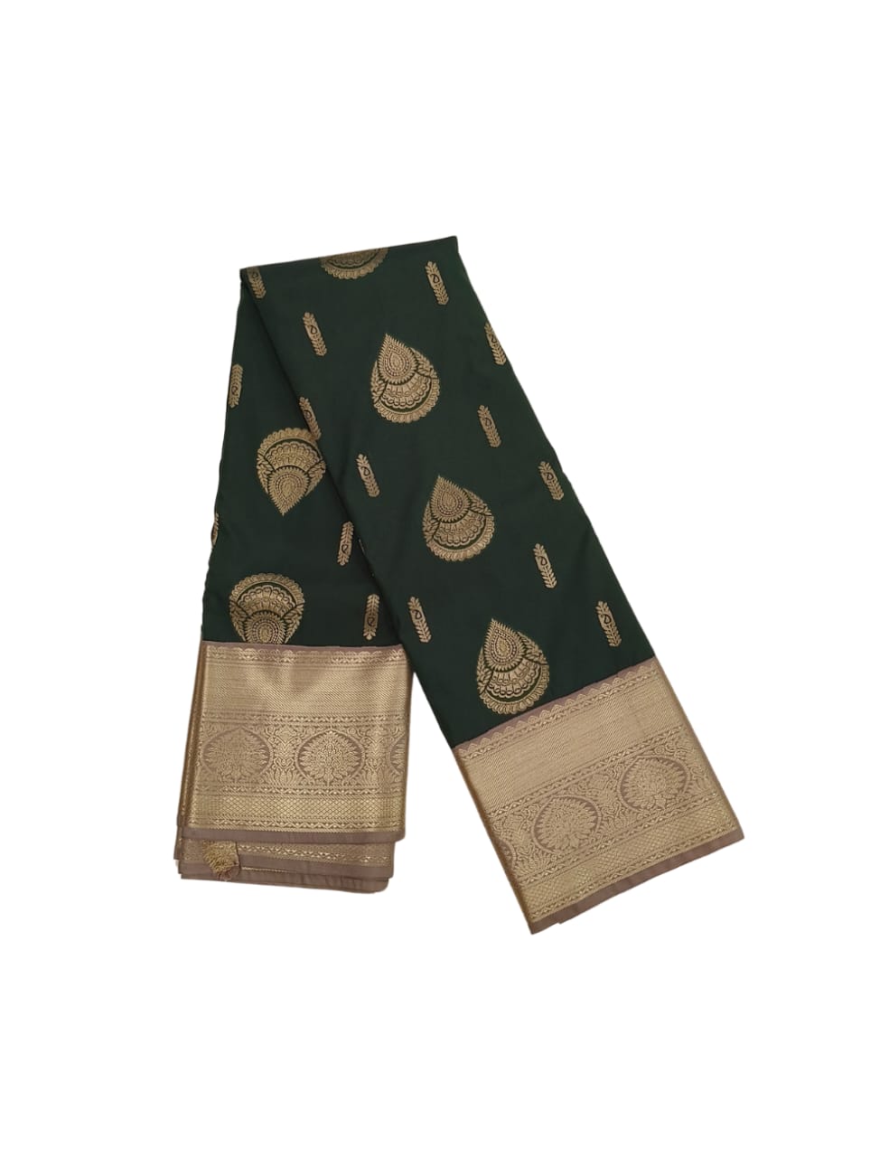 Drops motifs Cyan Green Soft Silk Saree