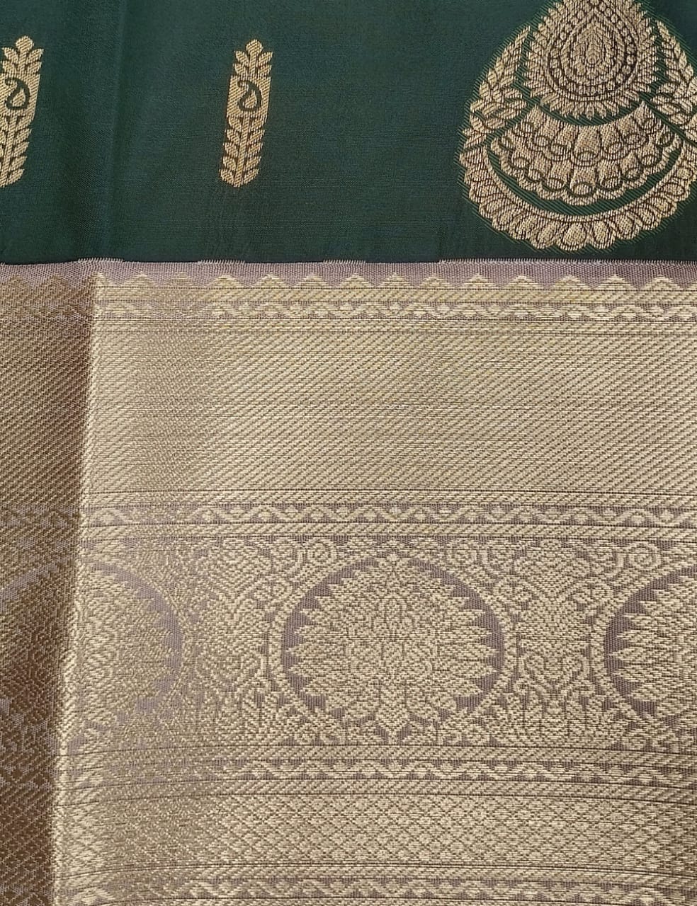 Drops motifs Cyan Green Soft Silk Saree